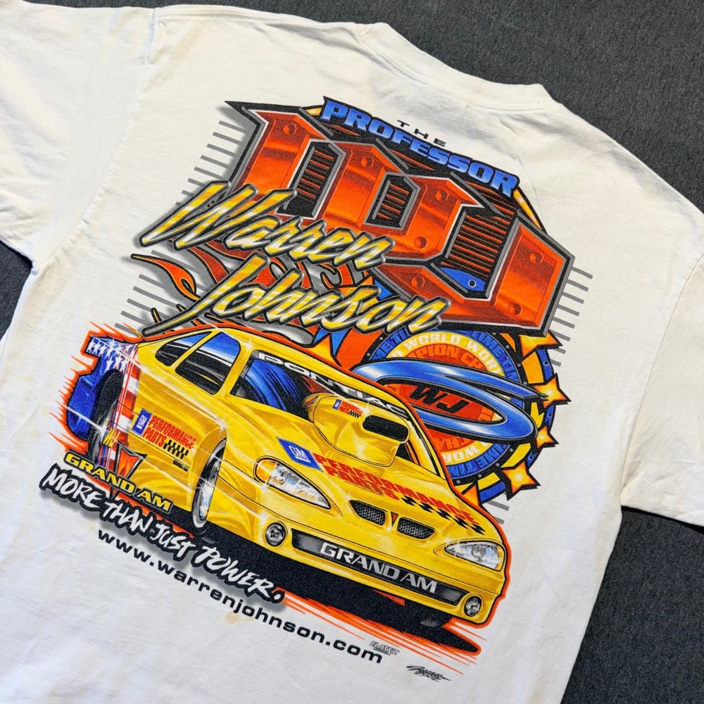 Vintage Hanes Beefy-T Warren Johnson The Professor Pontiac NHRA Racing Shirt L